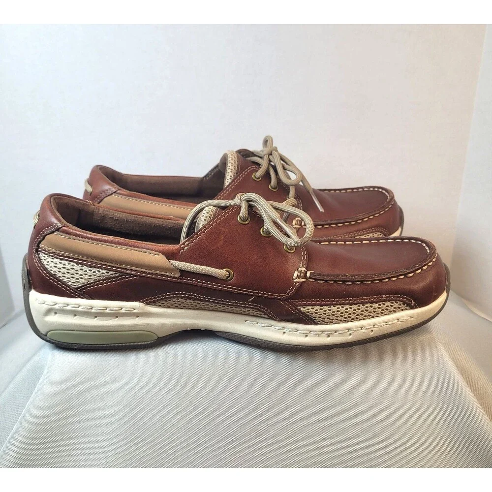 Dunham Men's Captain Brown Leather Vented Boat 8.5 Shoes MCN410BR Excellent